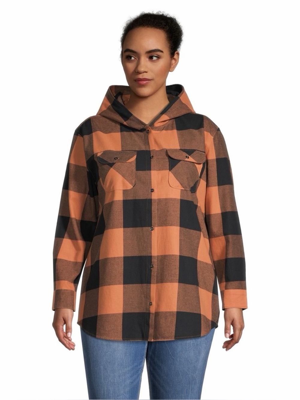 Ripzone Women's Apex Flannel Hooded Plaid Button Down Shirt Size Medium